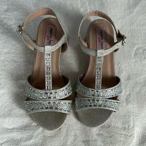 Like new Nanette lepore crystal-embellished glittery sandals